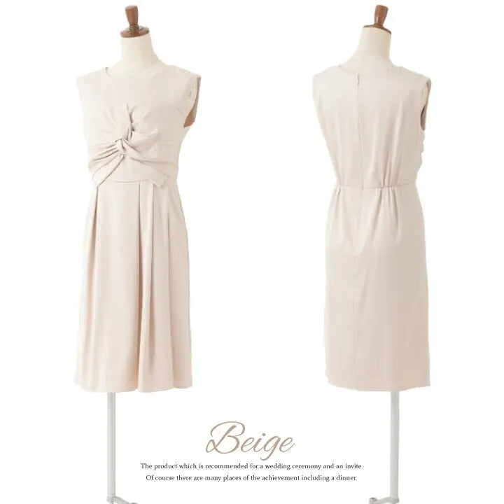 パーティードレスフィット&フレアドレス結婚式ワンピースドレス膝丈/フレアスカート/ドレープ/無地/シンプル全3色9号/11号