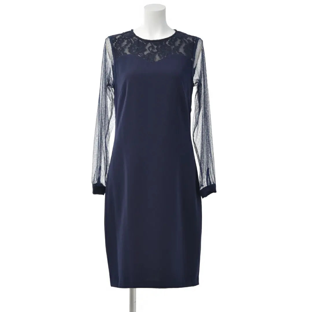 ドレス 結婚式 パーティードレス ドレス 結婚式 ひざ丈 ドットチュール コードレース 結婚式 レース パフスリーブ Iラインドレス パーティードレス通販TwinkleGIrls