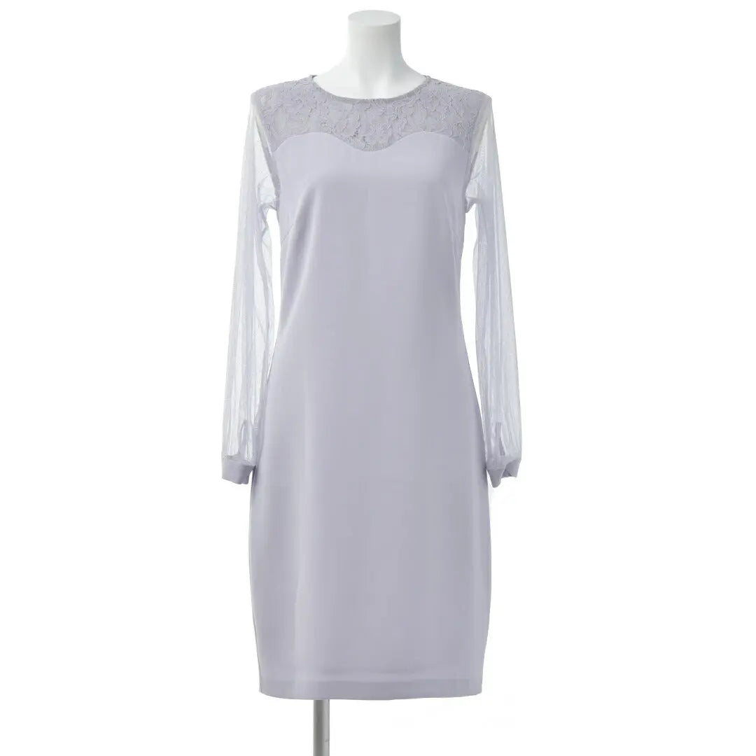 ドレス結婚式パーティードレスドレス結婚式ひざ丈ドットチュールコードレース結婚式レースパフスリーブIラインドレス