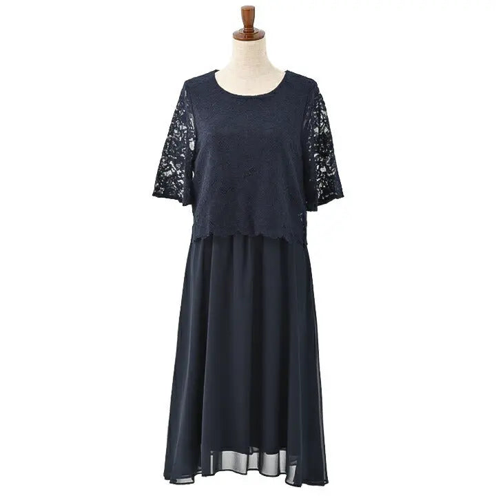 パーティードレス Aラインドレス結婚式 ワンピース ドレス 春夏 膝丈/シフォン/レース/ドレープ/パステル/シンプル 全4色 MＬ パーティードレス通販TwinkleGIrls