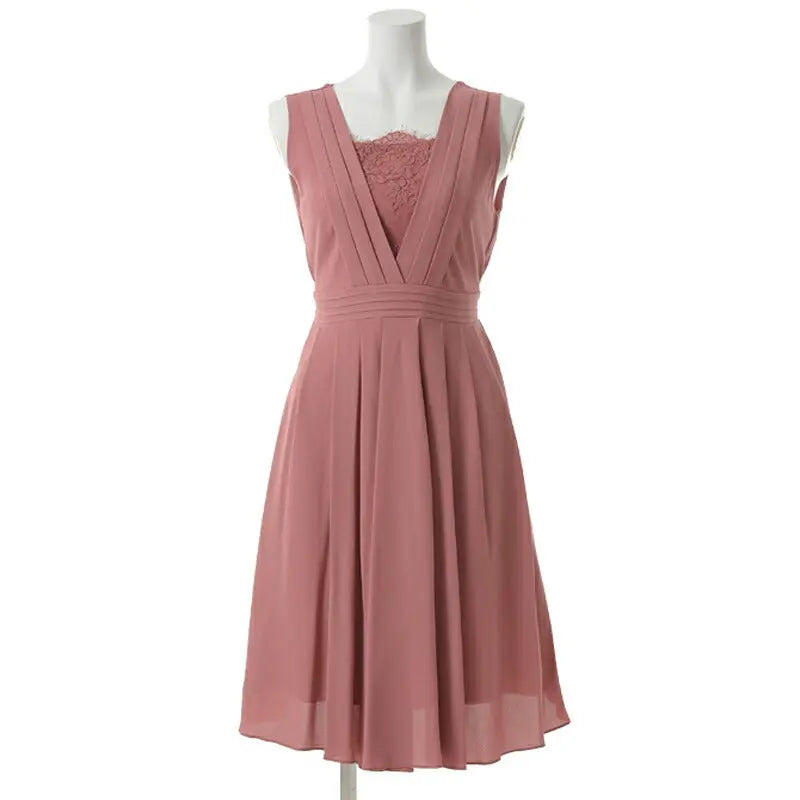 パーティードレス 結婚式 ワンピース レース カシュクール 膝丈 ミディアム ドレス 二次会 披露宴 お呼ばれ フォーマル レディース 服 パーティードレス通販TwinkleGIrls