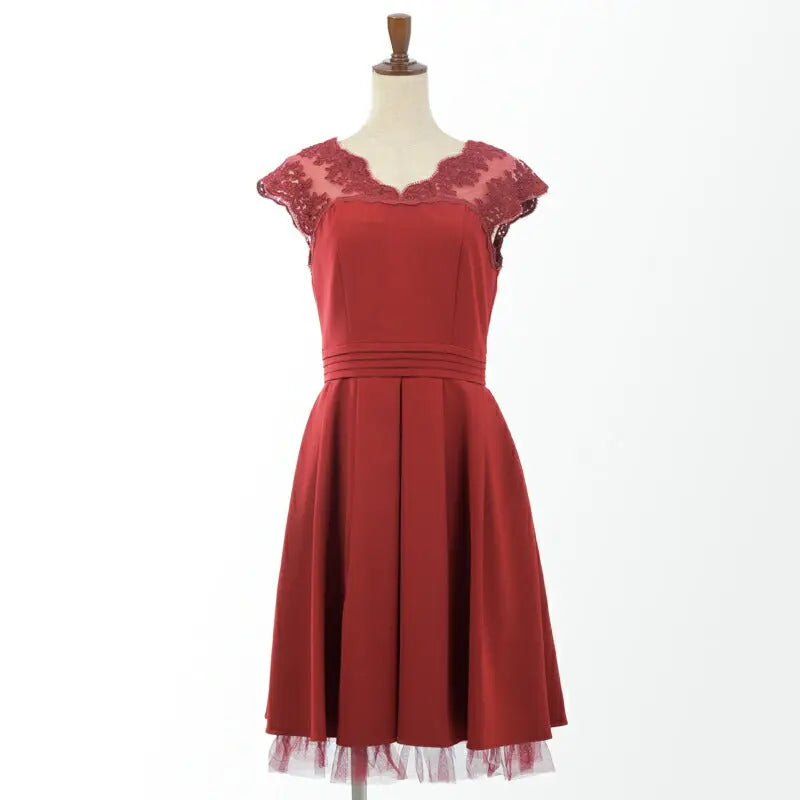 結婚式 ワンピース パーティードレス パーティドレス ドレス レース 袖レース 二次会 披露宴 お呼ばれ フォーマル レディース 袖あり 半袖 服 パーティードレス通販TwinkleGIrls