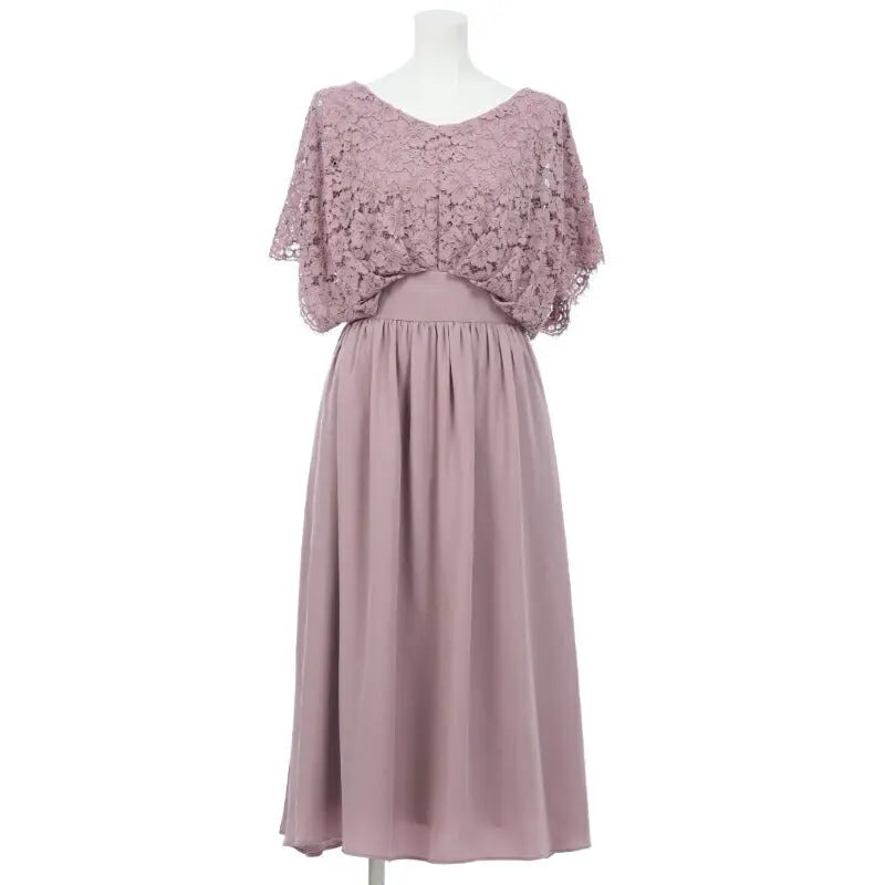 パーティードレス 結婚式 ワンピース 袖あり レース ミモレ丈 ドレス 総レース 二次会 披露宴 お呼ばれ フォーマル レディース 服 パーティードレス通販TwinkleGIrls