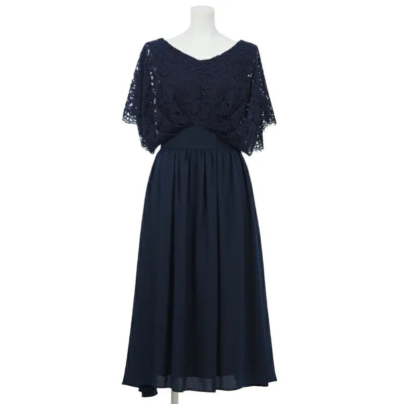 パーティードレス 結婚式 ワンピース 袖あり レース ミモレ丈 ドレス 総レース 二次会 披露宴 お呼ばれ フォーマル レディース 服 パーティードレス通販TwinkleGIrls