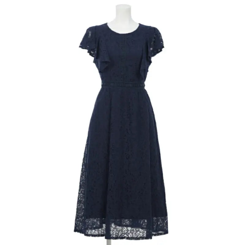 パーティードレス 結婚式 ワンピース 袖あり レース ミモレ丈 ドレス 総レース 二次会 披露宴 お呼ばれ フォーマル レディース 服 パーティードレス通販TwinkleGIrls