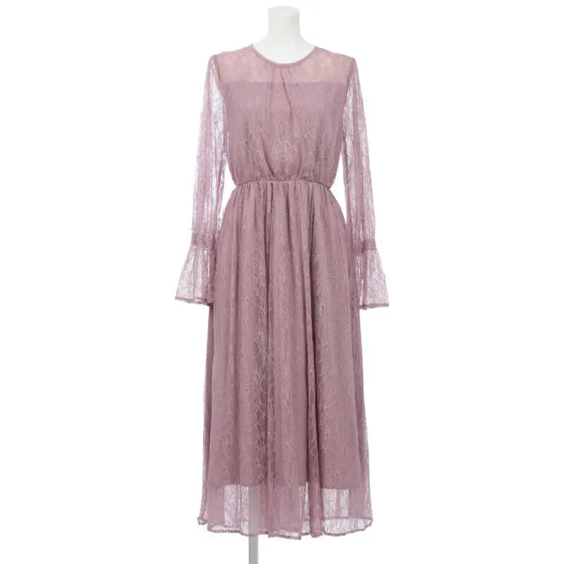 結婚式 ワンピース パーティードレス 袖あり レース 長袖 ロング丈 ドレス レース 二次会 披露宴 お呼ばれ フォーマル レディース 服 パーティードレス通販TwinkleGIrls