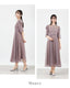 パーティードレス 結婚式ワンピース ドレス レディース ロング丈 袖あり シフォン×レース 上品 M partydress1831 - パーティードレス通販TwinkleGIrls
