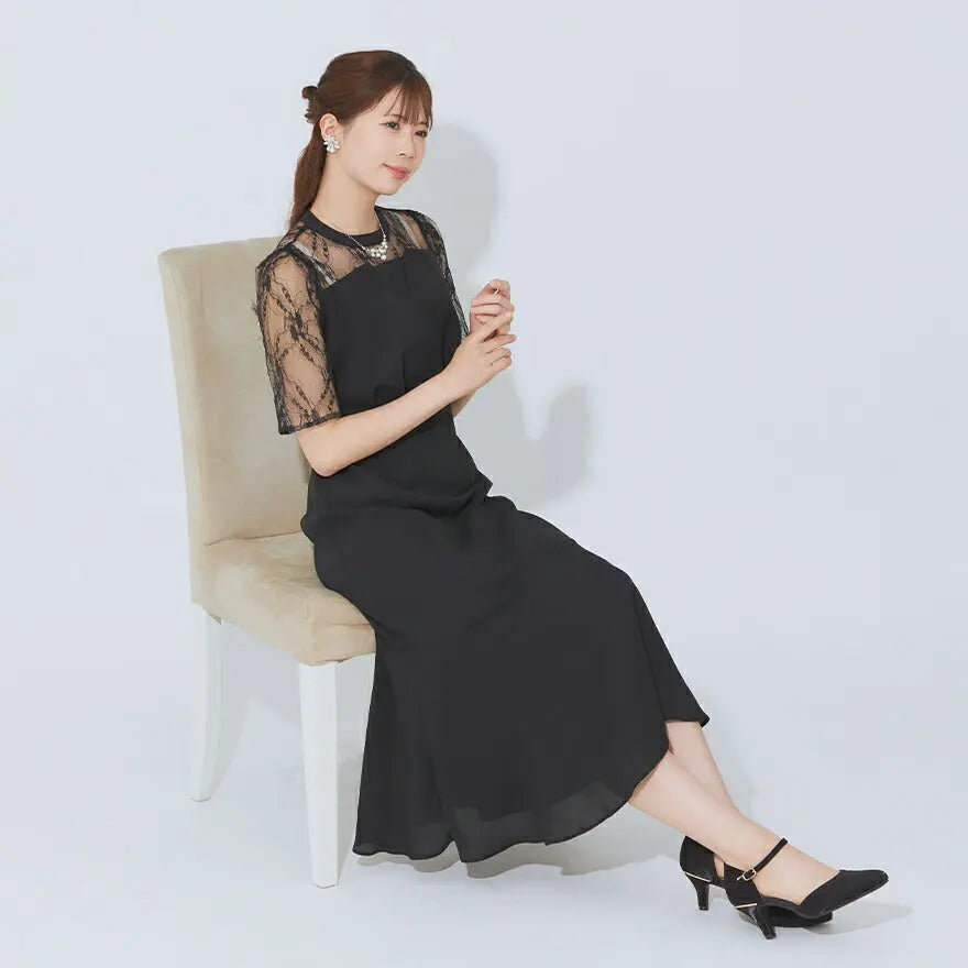 ビスチェ風マーメイドドレス  パーティードレス 結婚式 お呼ばれ ドレス ワンピース  ロング 春夏 フォーマル レース パーティー ロングドレス 袖あり 大きいサイズ パーティードレス通販TwinkleGIrls