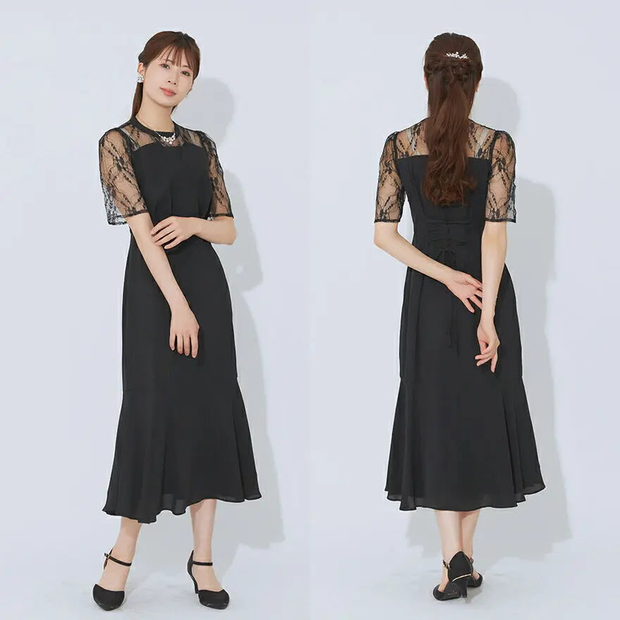 ビスチェ風マーメイドドレス  パーティードレス 結婚式 お呼ばれ ドレス ワンピース  ロング 春夏 フォーマル レース パーティー ロングドレス 袖あり 大きいサイズ パーティードレス通販TwinkleGIrls