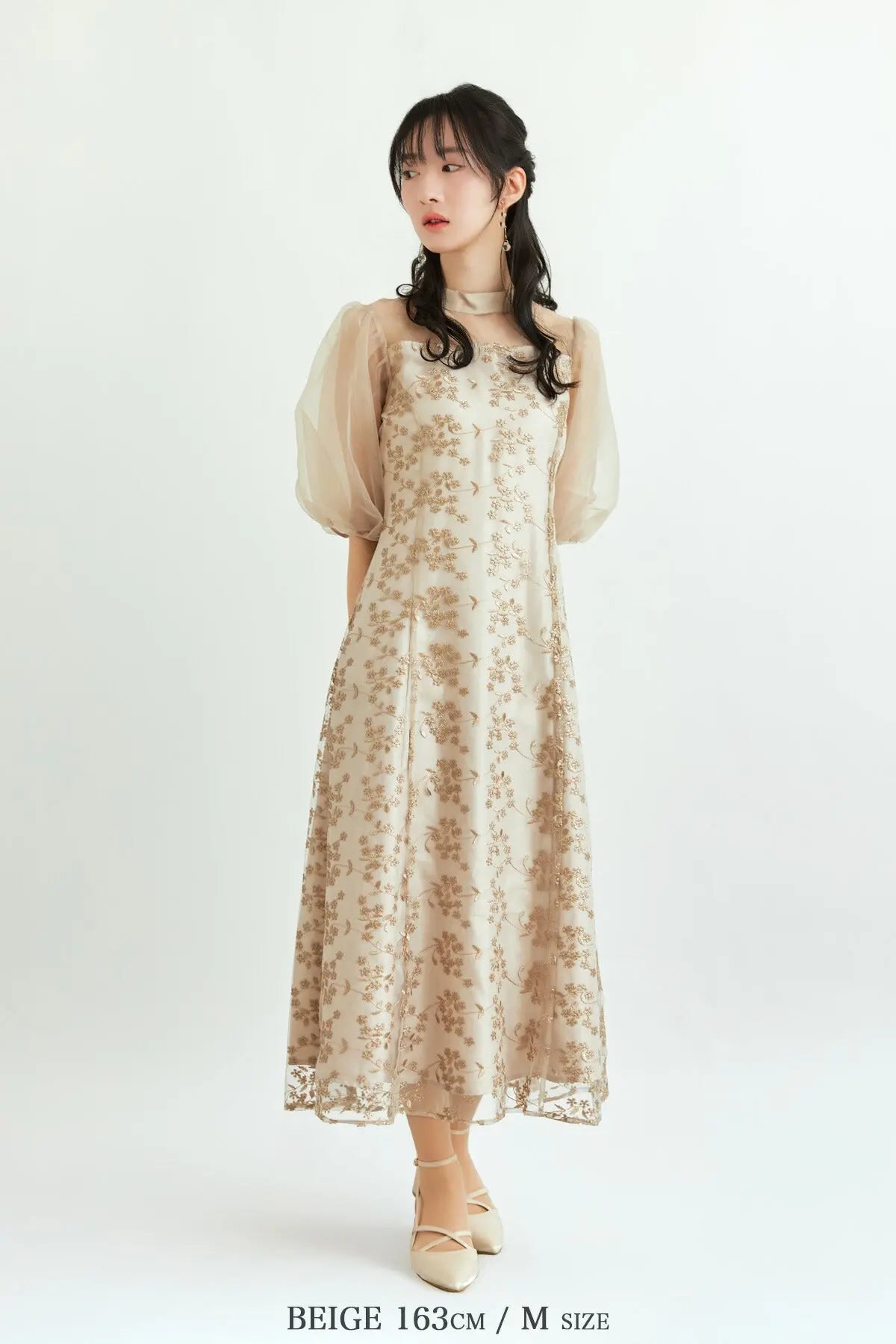 ドレスパーティードレス結婚式ワンピースお呼ばれロング春夏フォーマルプリーツパーティーレースロングドレス袖あり大きいサイズ