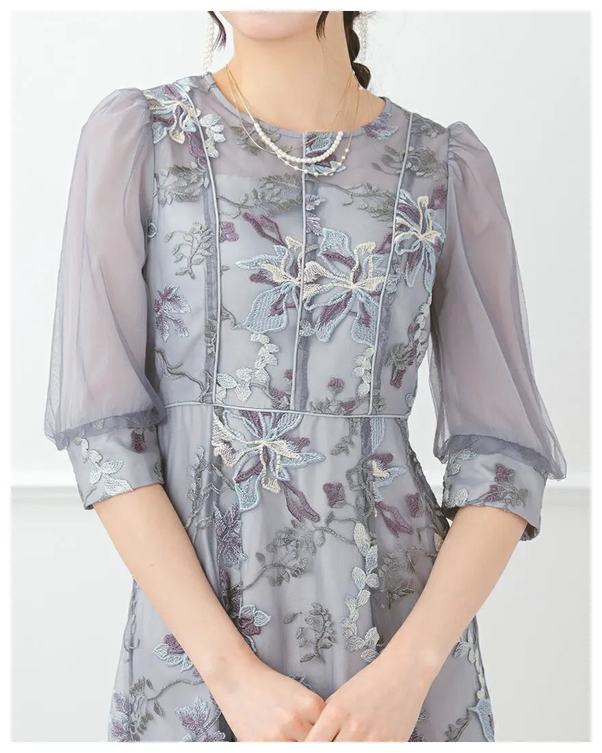 3WAYボレロがセットのドレスワンピースパーティードレス結婚式ワンピースANDRESDアンドレスドお呼ばれロング秋冬フォーマルレースパーティーロングドレス袖ありかっこいい大きいサイズ