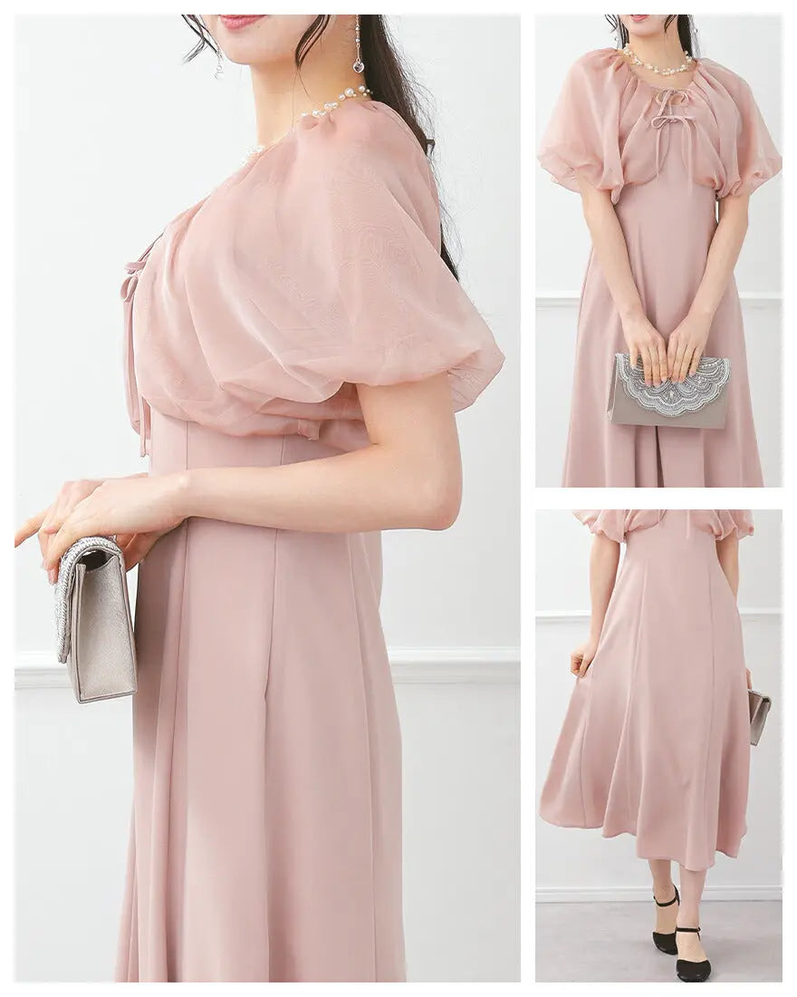 3WAYボレロがセットのドレスワンピースパーティードレス結婚式ワンピースANDRESDアンドレスドお呼ばれロング秋冬フォーマルレースパーティーロングドレス袖ありかっこいい大きいサイズ