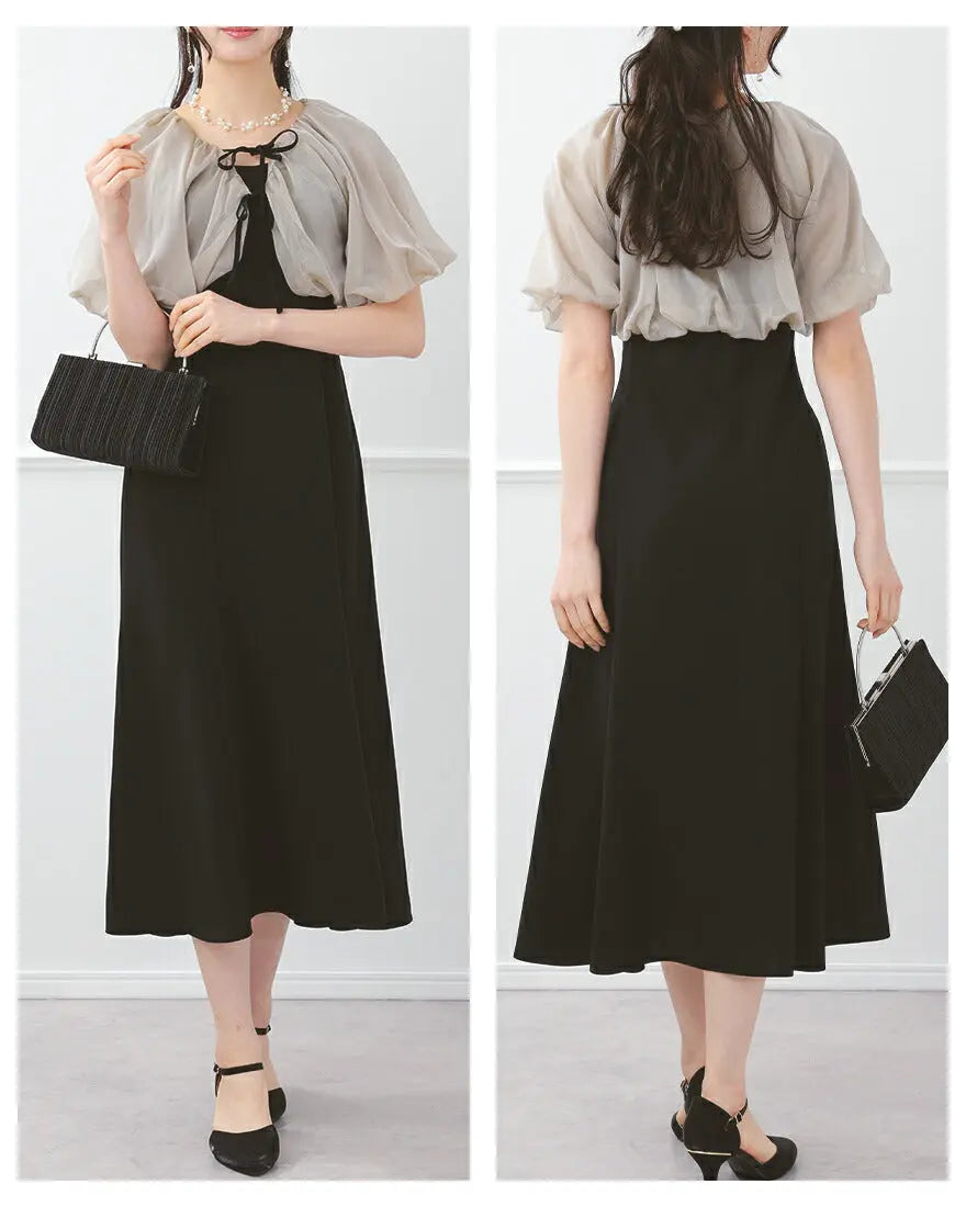 ドレスパーティードレス結婚式ワンピースお呼ばれロング春夏フォーマルプリーツパーティーレースロングドレス袖あり大きいサイズ