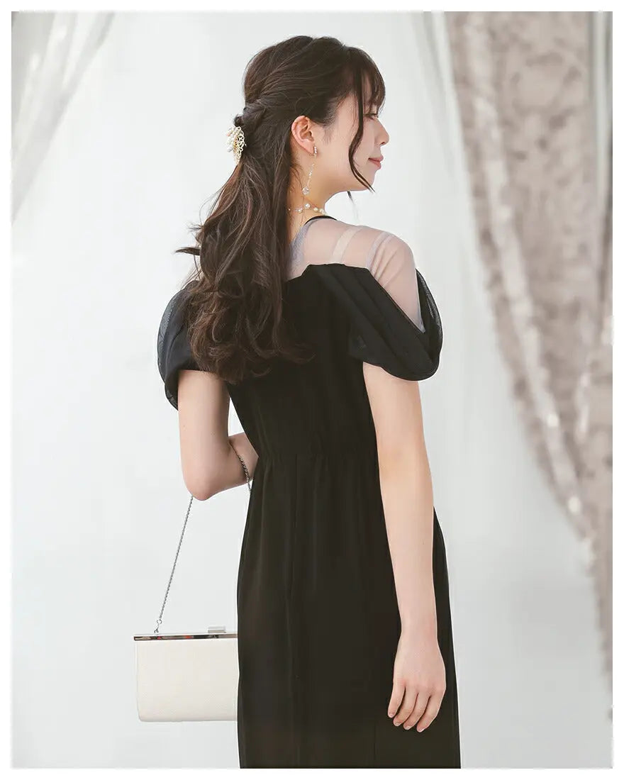 3WAYボレロがセットのドレスワンピースパーティードレス結婚式ワンピースANDRESDアンドレスドお呼ばれロング秋冬フォーマルレースパーティーロングドレス袖ありかっこいい大きいサイズ