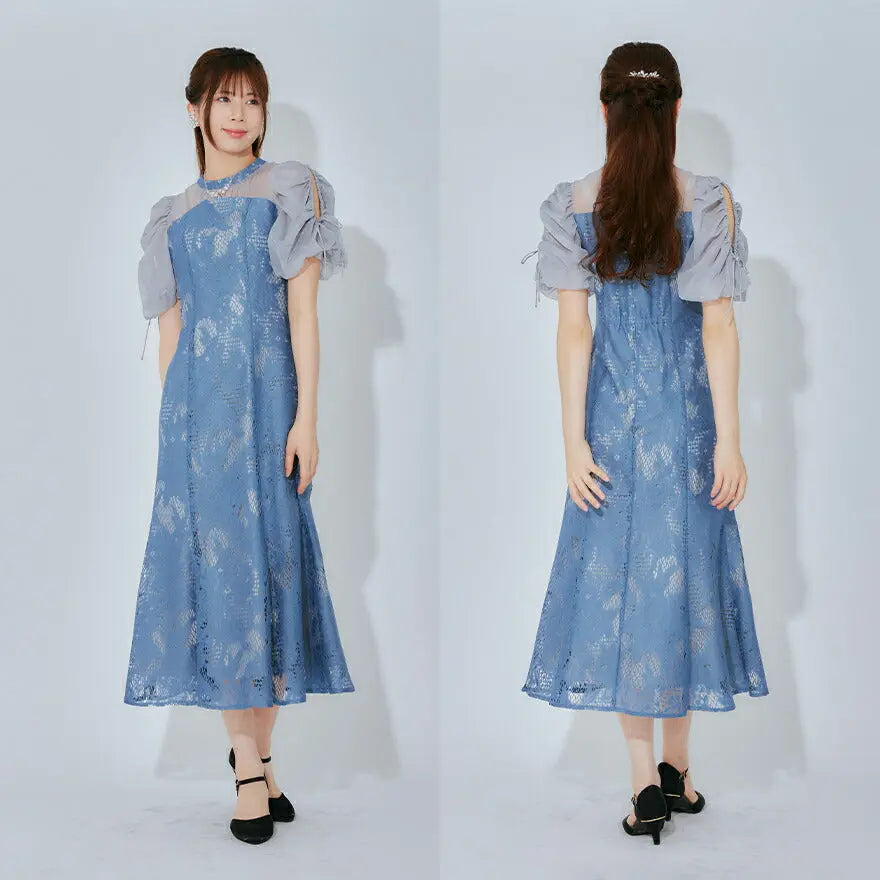 3WAYボレロがセットのドレスワンピースパーティードレス結婚式ワンピースANDRESDアンドレスドお呼ばれロング秋冬フォーマルレースパーティーロングドレス袖ありかっこいい大きいサイズ