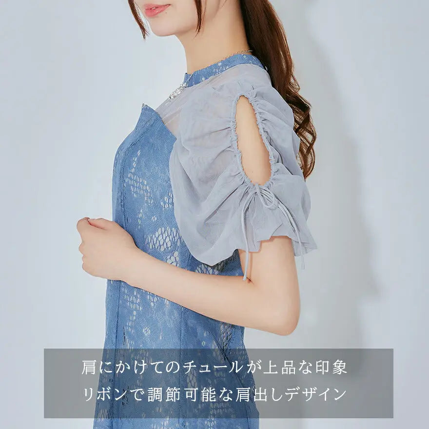 ドレスパーティードレス結婚式ワンピースお呼ばれロング春夏フォーマルプリーツパーティーレースロングドレス袖あり大きいサイズ