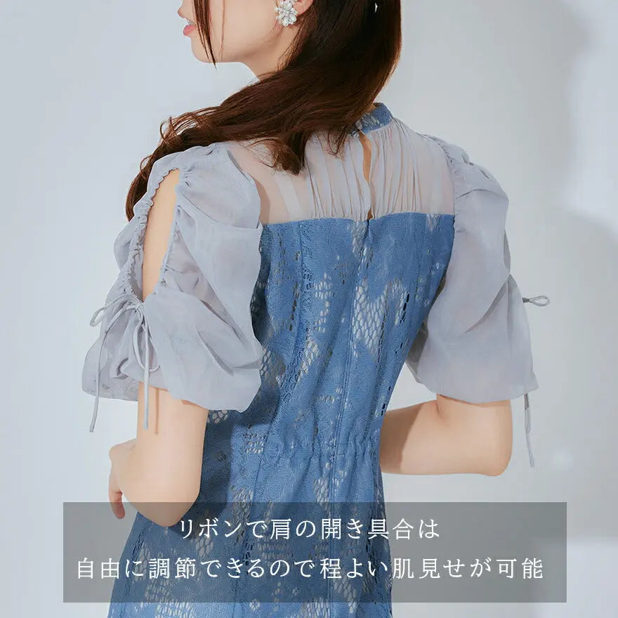 ドレスパーティードレス結婚式ワンピースお呼ばれロング春夏フォーマルプリーツパーティーレースロングドレス袖あり大きいサイズ