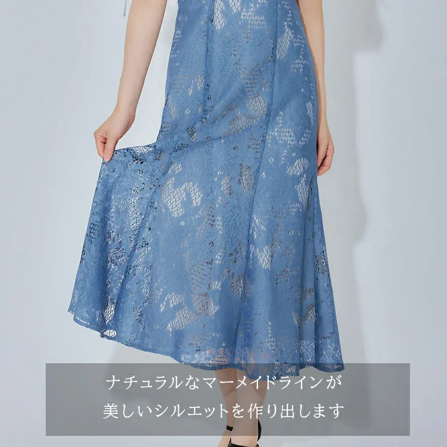 ドレスパーティードレス結婚式ワンピースお呼ばれロング春夏フォーマルプリーツパーティーレースロングドレス袖あり大きいサイズ