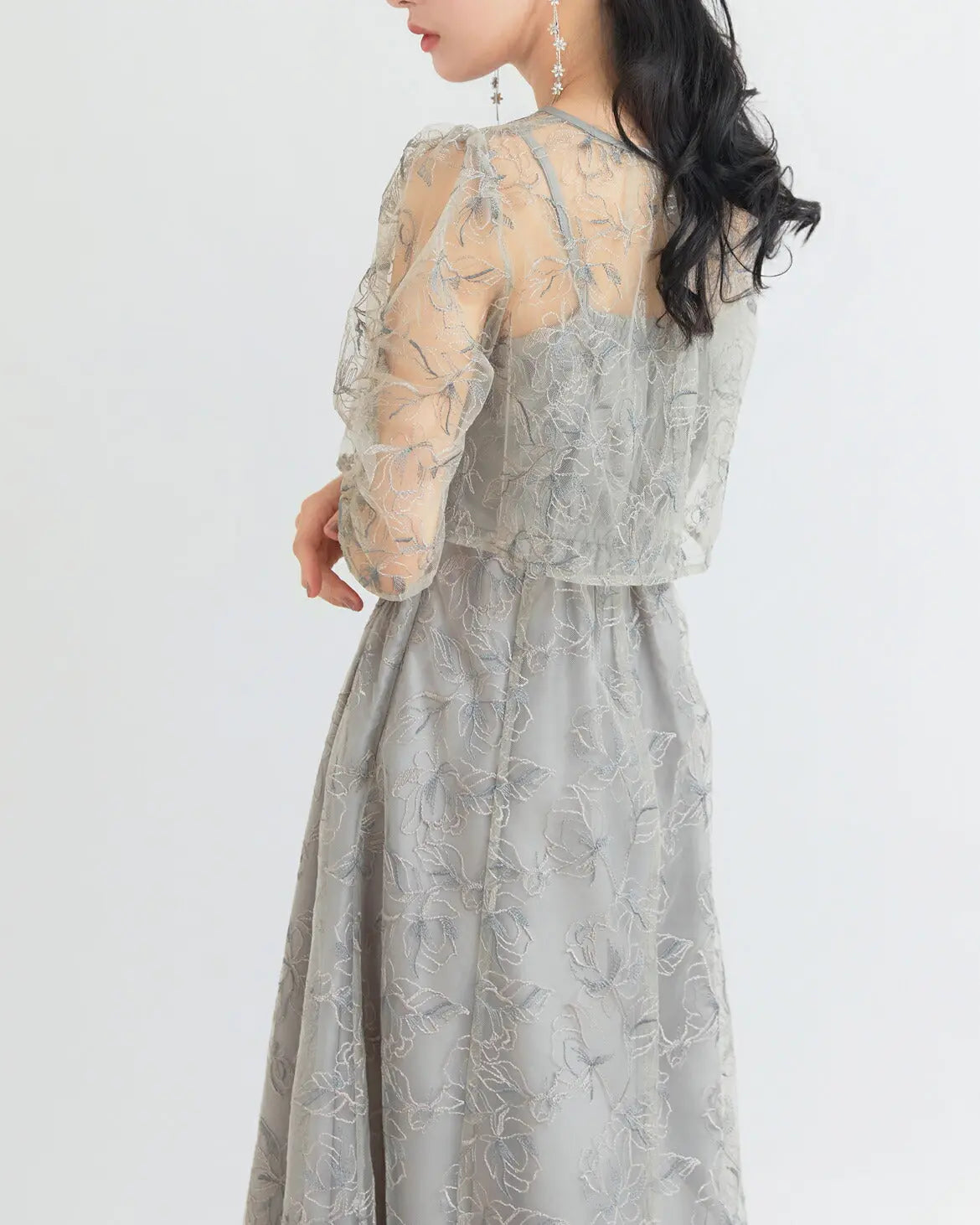 3WAYボレロがセットのドレスワンピースパーティードレス結婚式ワンピースANDRESDアンドレスドお呼ばれロング秋冬フォーマルレースパーティーロングドレス袖ありかっこいい大きいサイズ