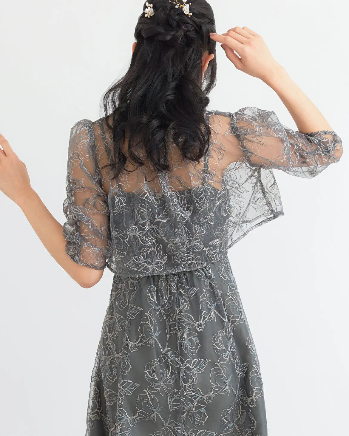 3WAYボレロがセットのドレスワンピースパーティードレス結婚式ワンピースANDRESDアンドレスドお呼ばれロング秋冬フォーマルレースパーティーロングドレス袖ありかっこいい大きいサイズ