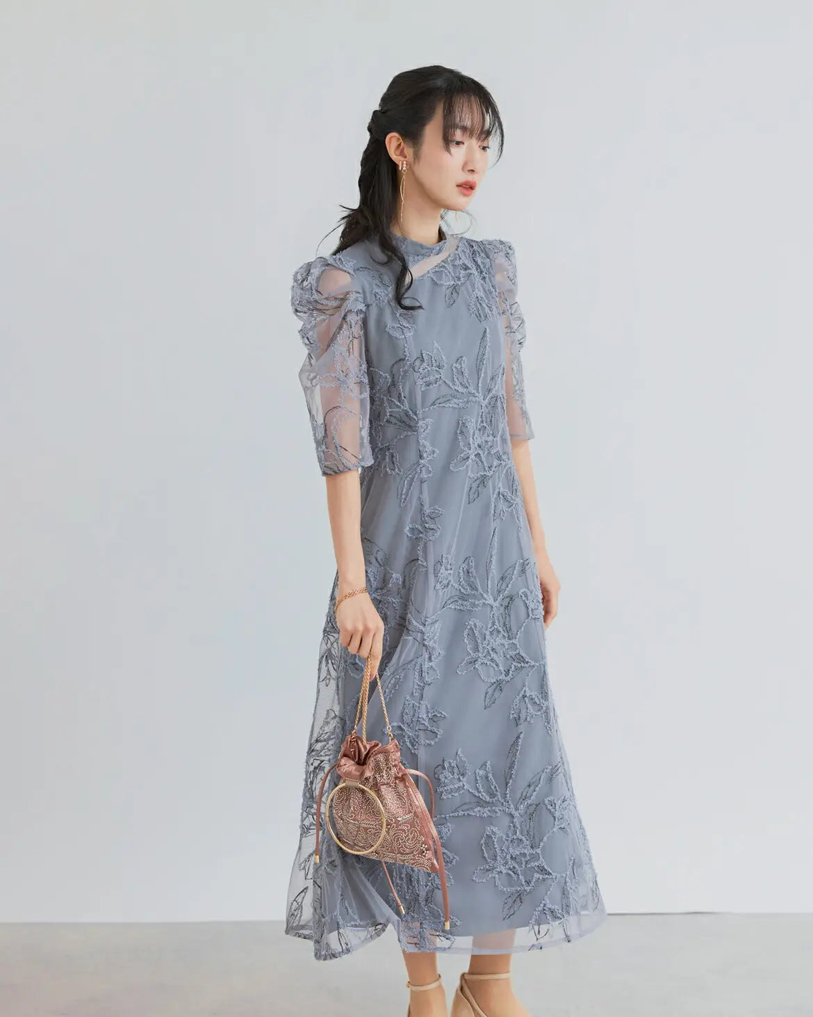 3WAYボレロがセットのドレスワンピースパーティードレス結婚式ワンピースANDRESDアンドレスドお呼ばれロング秋冬フォーマルレースパーティーロングドレス袖ありかっこいい大きいサイズ