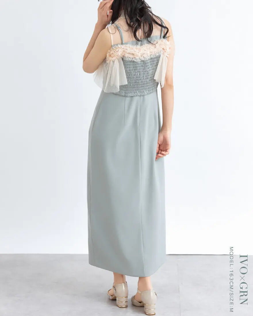 3WAYボレロがセットのドレスワンピースパーティードレス結婚式ワンピースANDRESDアンドレスドお呼ばれロング秋冬フォーマルレースパーティーロングドレス袖ありかっこいい大きいサイズ