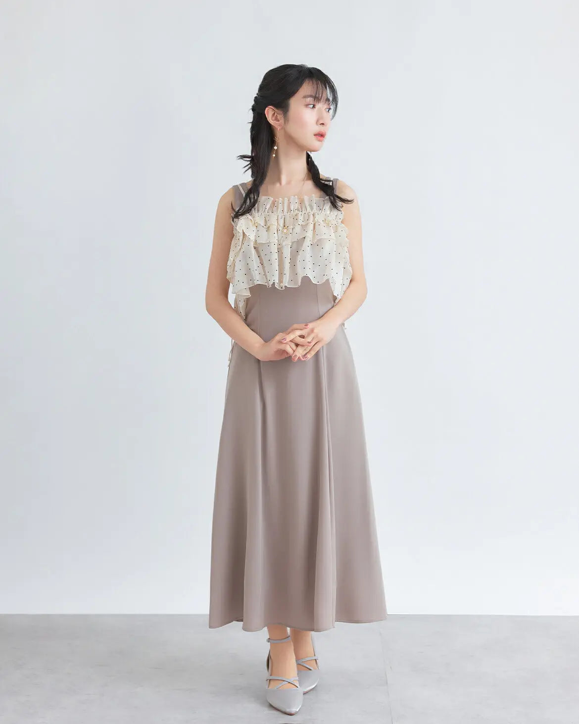 3WAYボレロがセットのドレスワンピースパーティードレス結婚式ワンピースANDRESDアンドレスドお呼ばれロング秋冬フォーマルレースパーティーロングドレス袖ありかっこいい大きいサイズ