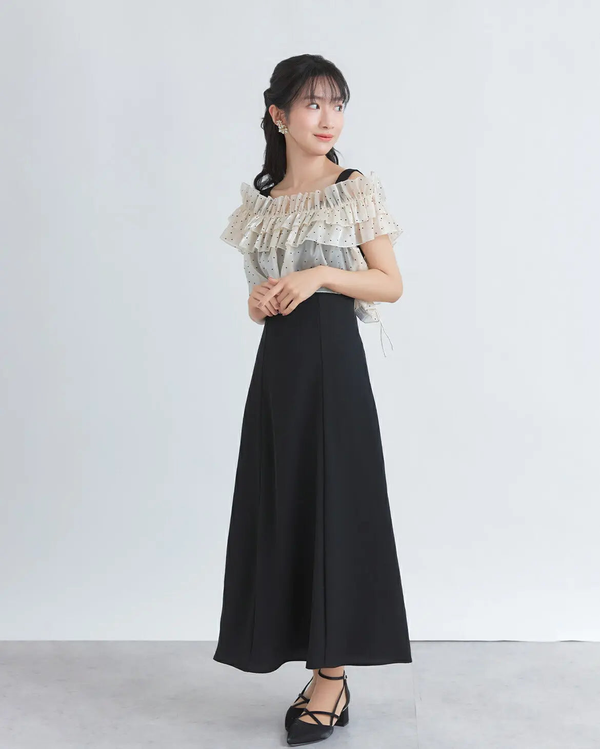 ドレスパーティードレス結婚式ワンピースお呼ばれロング春夏フォーマルプリーツパーティーレースロングドレス袖あり大きいサイズ