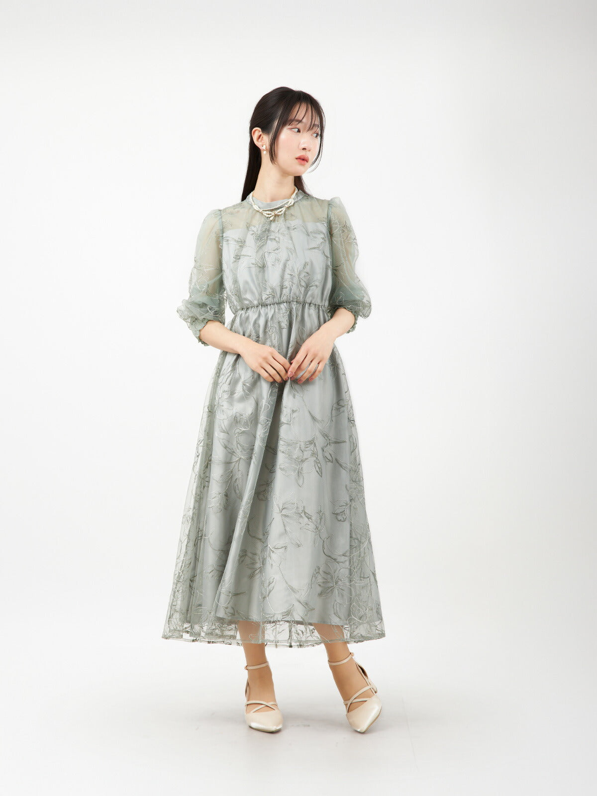 3WAYボレロがセットのドレスワンピースパーティードレス結婚式ワンピースANDRESDアンドレスドお呼ばれロング秋冬フォーマルレースパーティーロングドレス袖ありかっこいい大きいサイズ