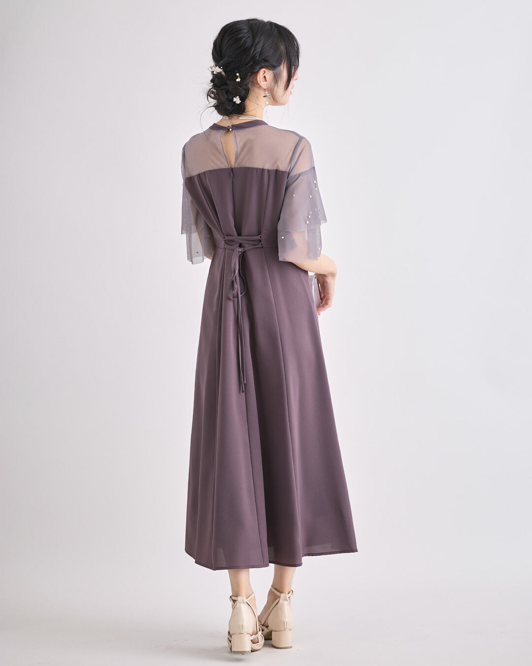 3WAYボレロがセットのドレスワンピースパーティードレス結婚式ワンピースANDRESDアンドレスドお呼ばれロング秋冬フォーマルレースパーティーロングドレス袖ありかっこいい大きいサイズ