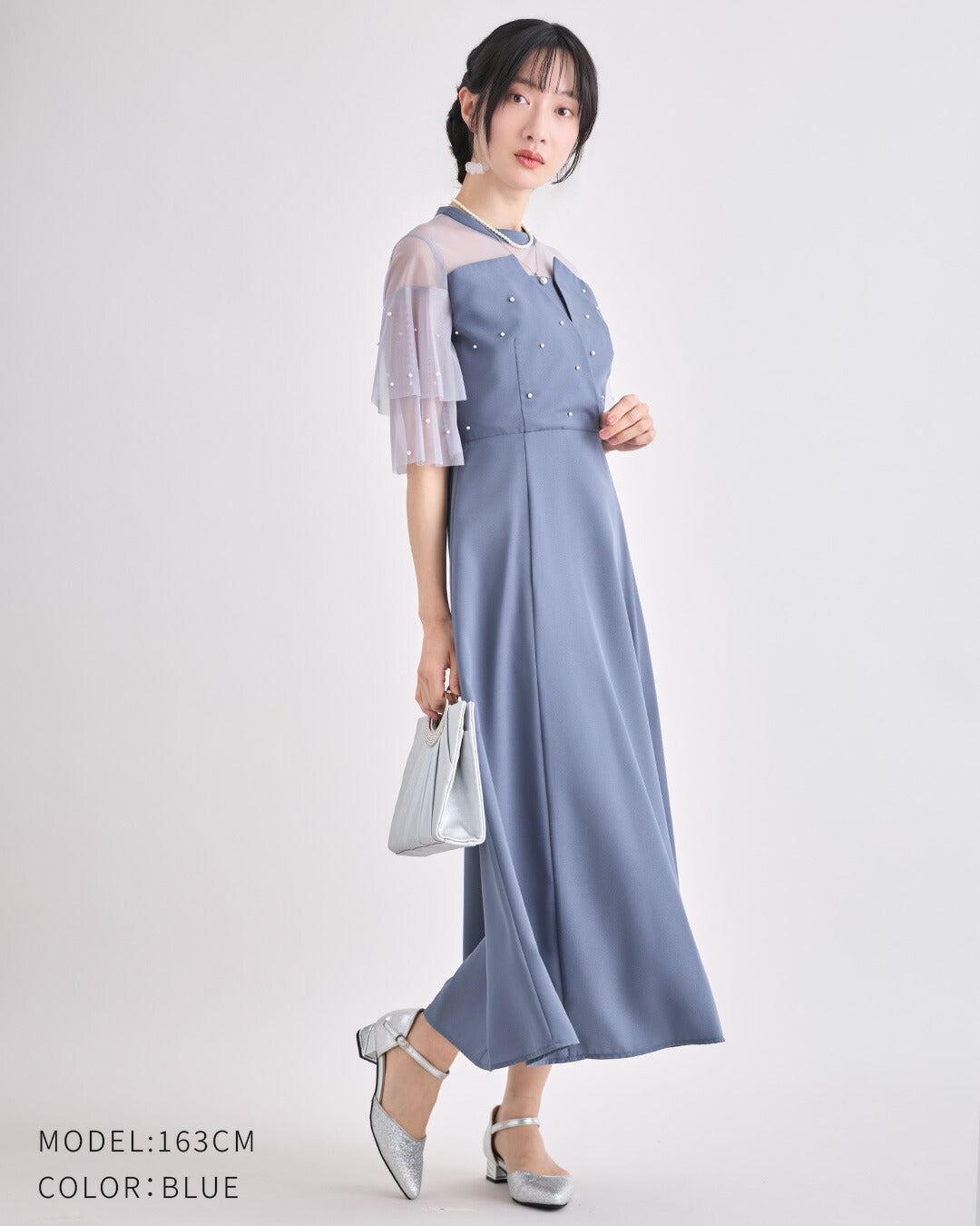 は*る様 パーティードレス TwinkleGirls パーティードレス 結婚式 ワンピース パール チュール袖