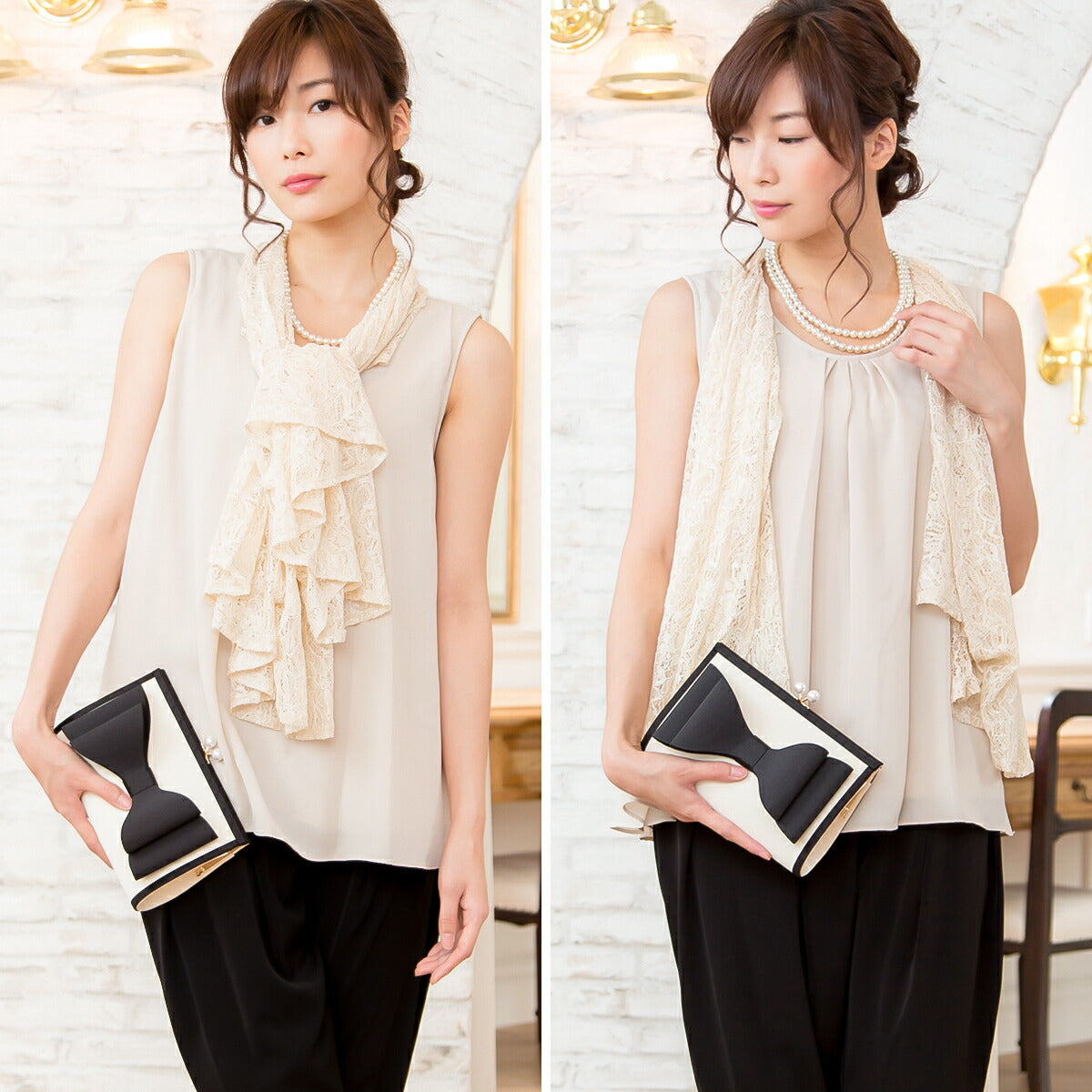 パーティードレスアウトレット結婚式パンツスタイルドレス秋冬20代30代お呼ばれパンツドレスケープパンツエステルストレッチレースシフォンネイビーミックス/ブラック/Mサイズ/Ｌサイズ/9号/11号