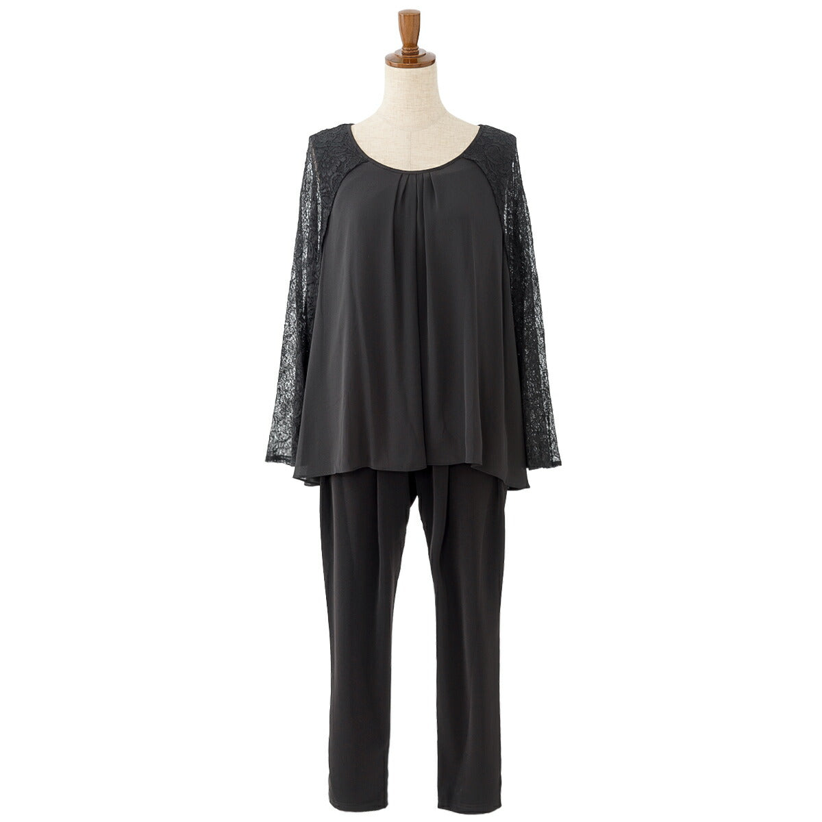 パーティードレス アウトレット 結婚式 パンツスタイル ドレス 春夏 20代 30代 お呼ばれパンツドレス ケープ パンツ エステルストレッチ レース シフォンネイビー ミックス/ブラック/Mサイズ/Ｌサイズ/9号/11号 パーティードレス通販TwinkleGIrls