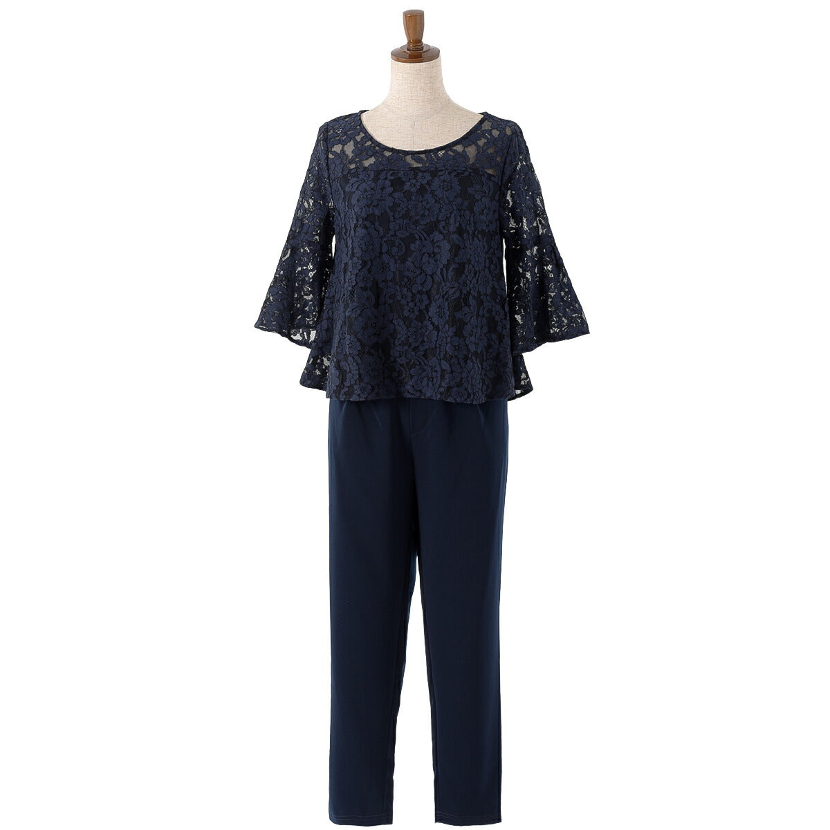 パーティードレス 結婚式/パンツスタイル/ドレス/春夏/20代/30代/お呼ばれパンツドレス/コードレース/パンツ/エステルストレッチ/レース/5分丈/ネイビー/ミックス/ブラック/Mサイズ/Ｌサイズ/9号/11号 パーティードレス通販TwinkleGIrls