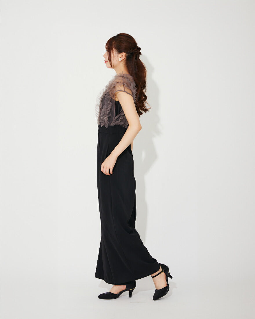 ドレスパーティードレス結婚式ワンピースお呼ばれロング春夏フォーマルプリーツパーティーレースロングドレス袖あり大きいサイズ