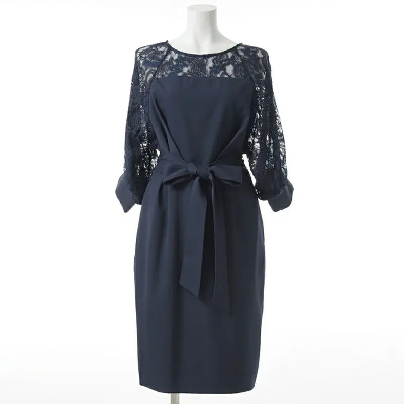 パーティードレス 結婚式 ワンピース ドレス レース 袖あり 膝丈 ミディアム パーティー 披露宴 謝恩会 同窓会 フォーマル レディース 服 パーティードレス通販TwinkleGIrls