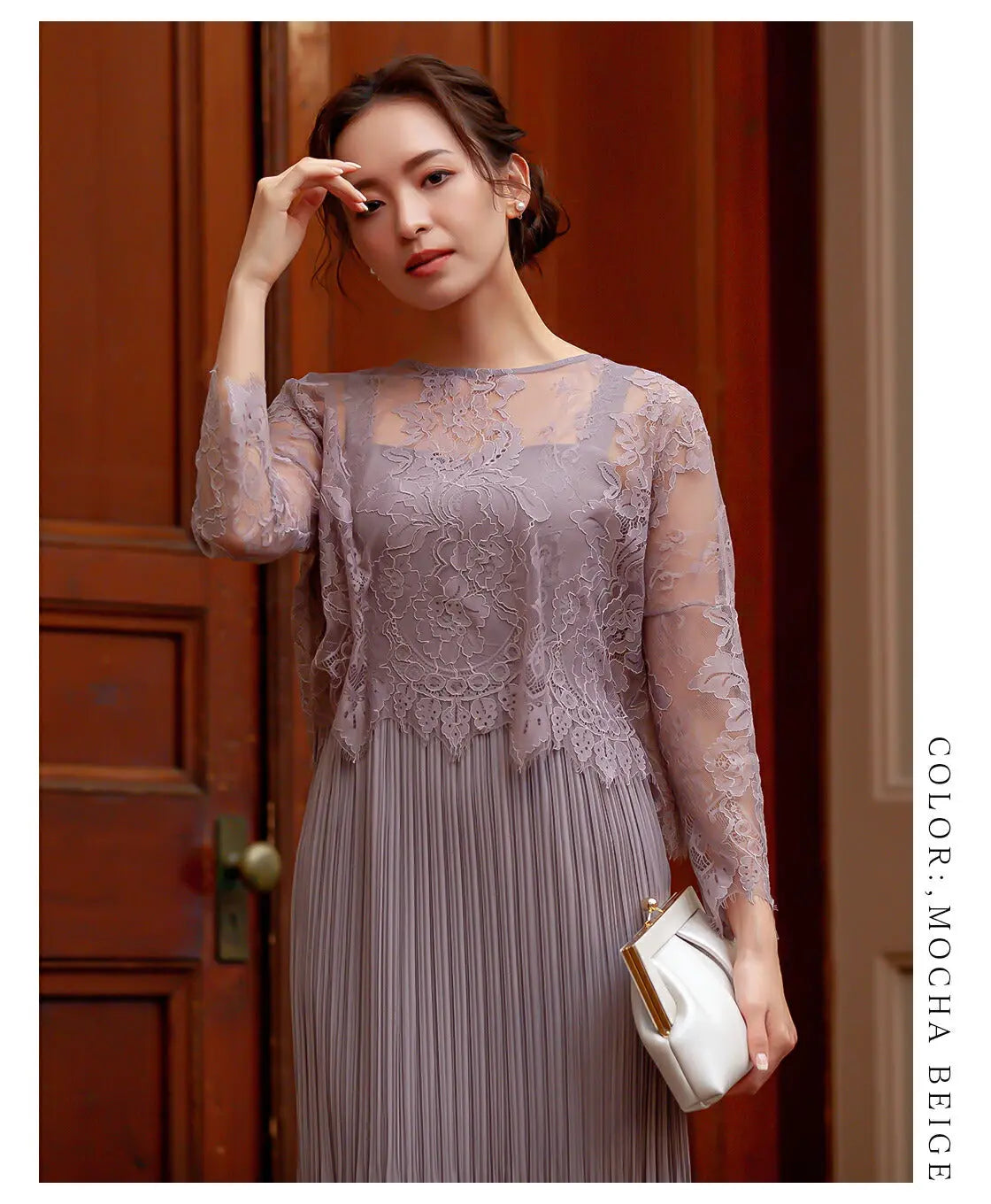 ワンピーススーツ結婚式セレモニードレスパーティードレス秋冬袖ありロング丈大きいサイズロングウエストゴム半袖行事二次会謝恩会成人式同窓会体型カバー