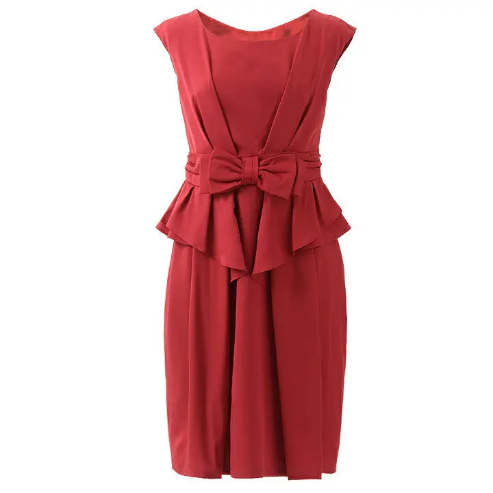 パーティードレス 結婚式  ワンピース ドレス Mサイズ Lサイズ パーティドレス  フリル ペプラム  9号 11号 パーティ ２次会 リボン  お呼ばれ パーティワンピ レース パーティードレス通販TwinkleGIrls