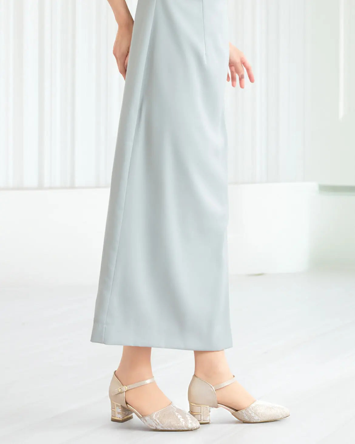 ドレスパーティードレス結婚式ワンピースお呼ばれロング春夏フォーマルプリーツパーティーレースロングドレス袖あり大きいサイズ