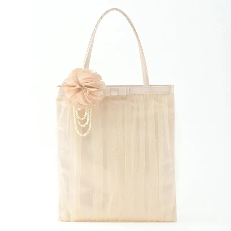 サブバッグ 結婚式 パーティ おしゃれ かわいい コサージュ付き 取り外し可能 チュール パール パーティー パーティードレス通販TwinkleGIrls