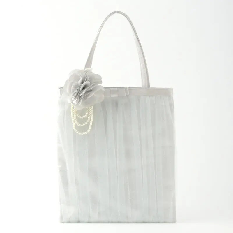 サブバッグ 結婚式 パーティ おしゃれ かわいい コサージュ付き 取り外し可能 チュール パール パーティー パーティードレス通販TwinkleGIrls